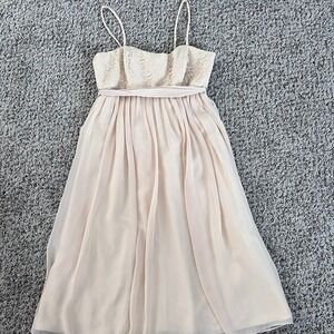 Mon Cheri Beige Spaghetti Strap Baby‎ Doll Dress size 8